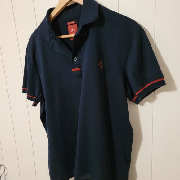 Ferrari Prima Made in Italy Navy Short Sleeve Polo Shirt Mens Size XL - Picture 3 of 11